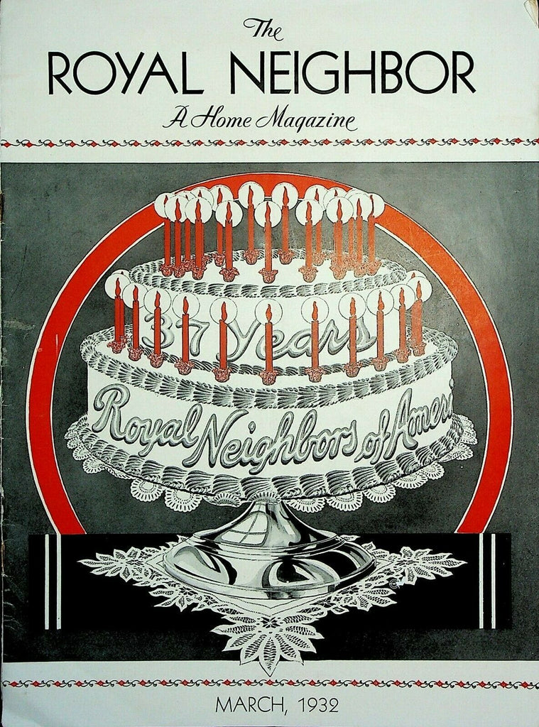 Royal Neighbors of America Home Magazine March 1932 Dr E Franc Morrill Memorial