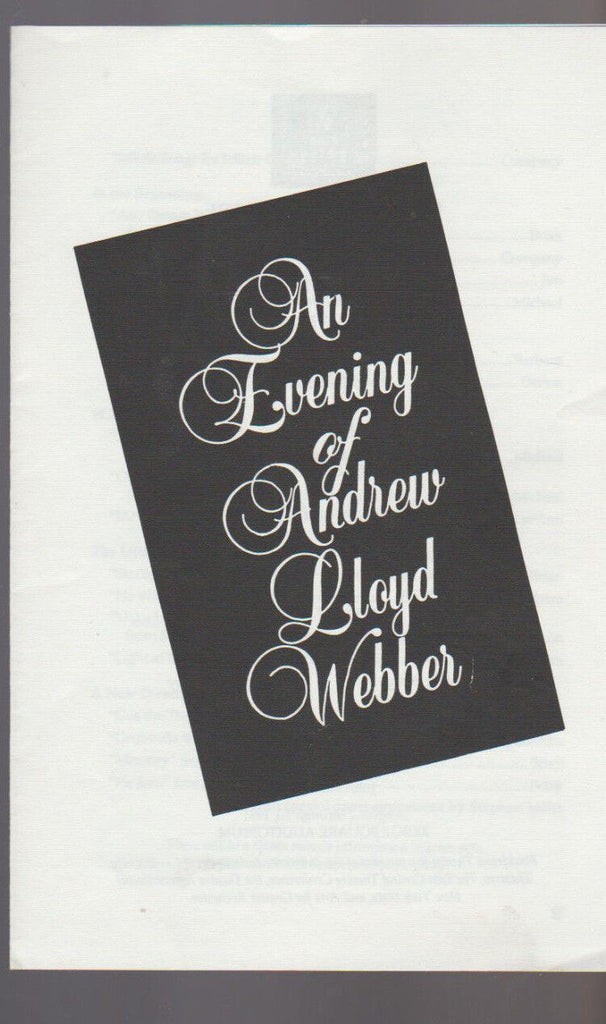 An Evening of Andrew Lloyd Webber Program 1991 Blackfriars Theatre