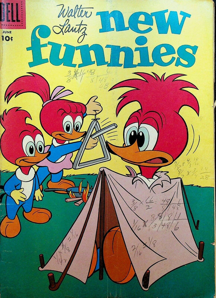 New Funnies 256 Dell Comics 1958 Camping Tent Triangle Woody Woodpecker