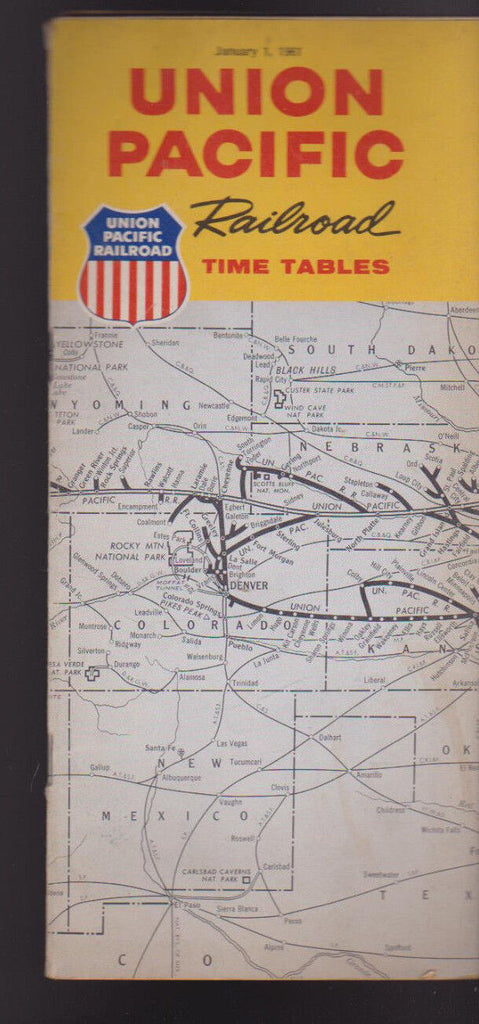 Union Pacific Railroad Time Tables January 1 1961 Trains