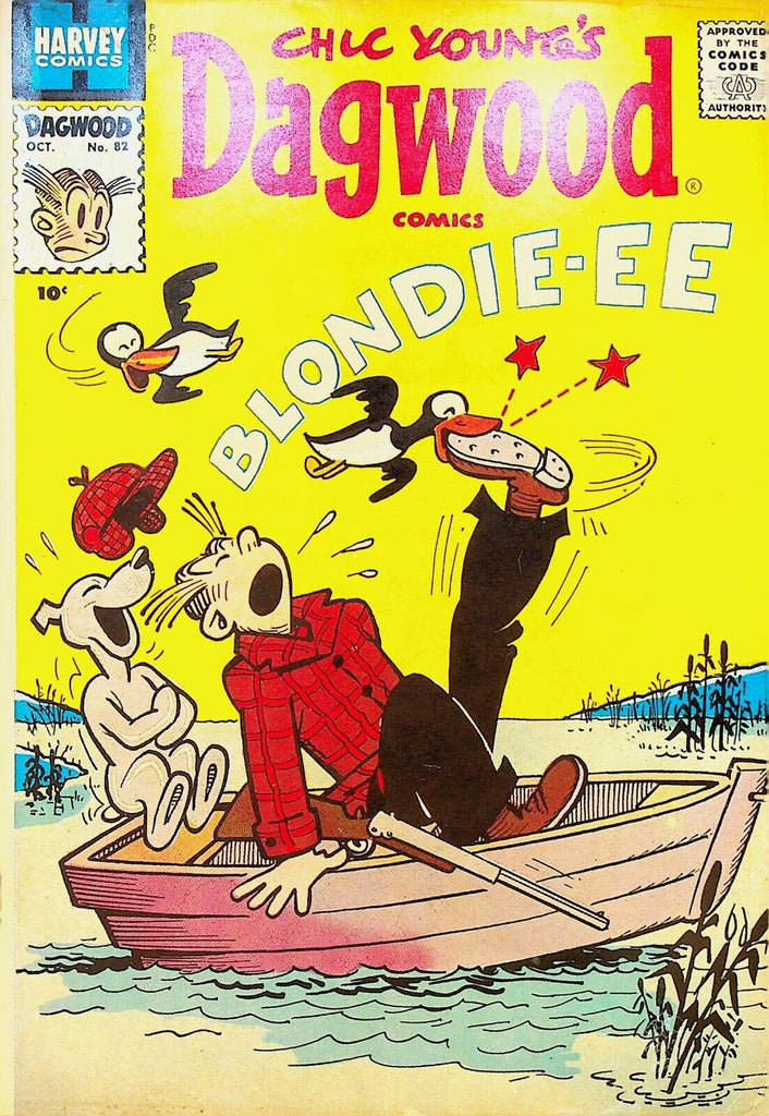 Dagwood 82 Harvey Comics Dagwood Hunting Ducks Rowboat 1957