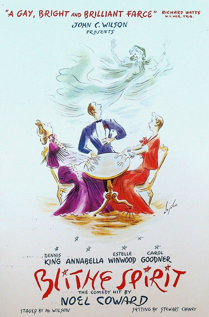 Blithe Spirit Ad Sheet 1940s Chicago Annabella Noel Coward Dennis King