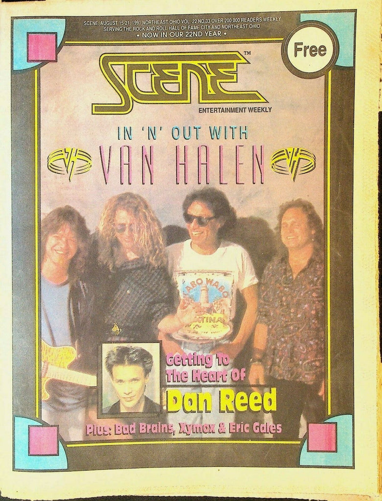 Cleveland Scene Magazine August 15 1991 Van Halen Dan Reed Bad Brains