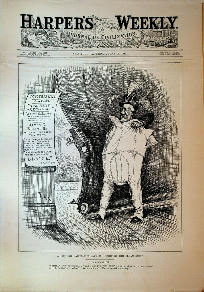 Harper's Weekly June 28 1884 Thomas Nast Montreal Festival Simon Bolivar