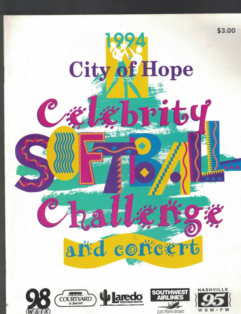City of Hope 1994 Celebrity Softball Challenge Program Vince Gill Faith Hill