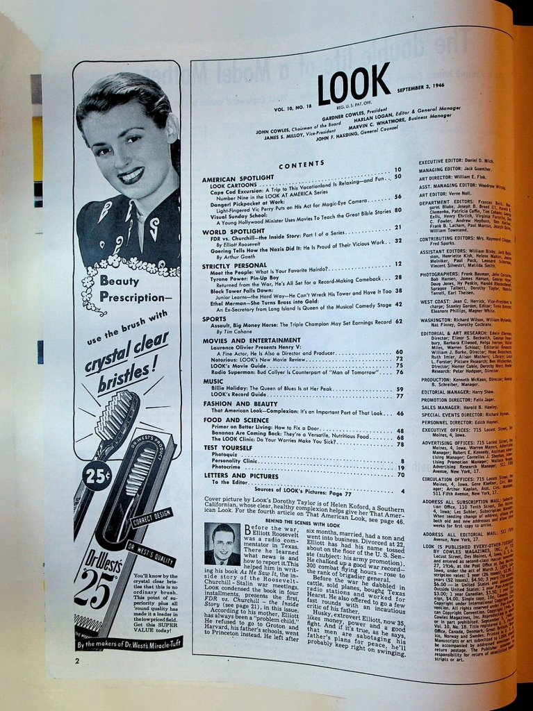 Look Magazine September 3 1946 Superman Assault Horse Billie Holiday
