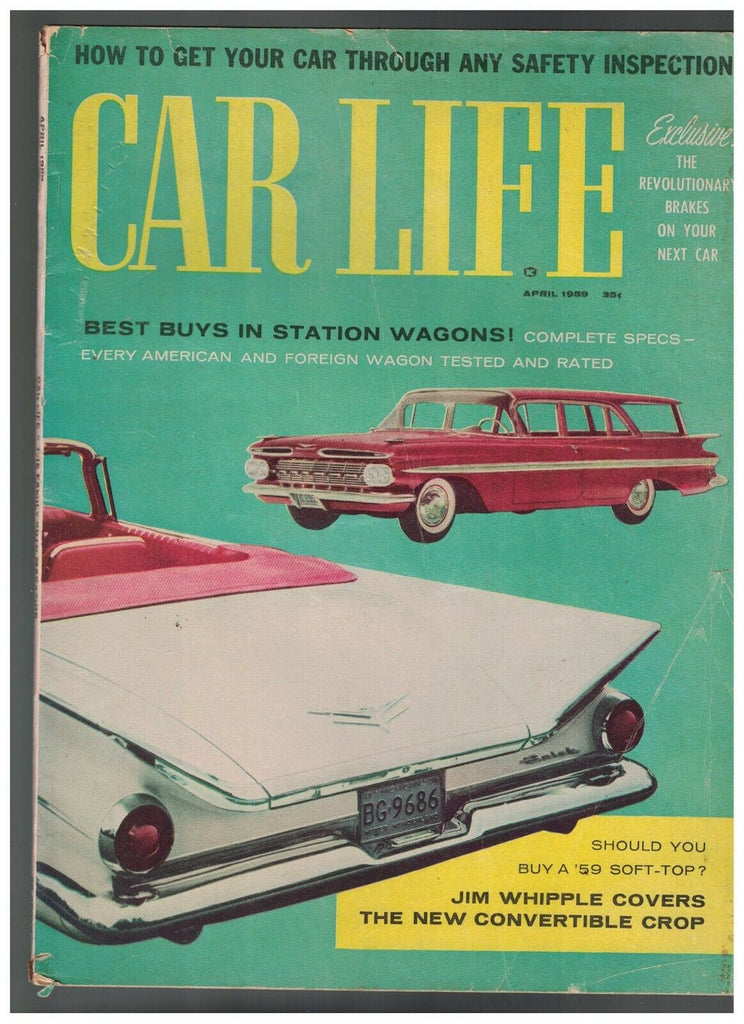 Car Life April 1959 Convertibles Datsun Firebird Studebaker Lark De Soto Dodge