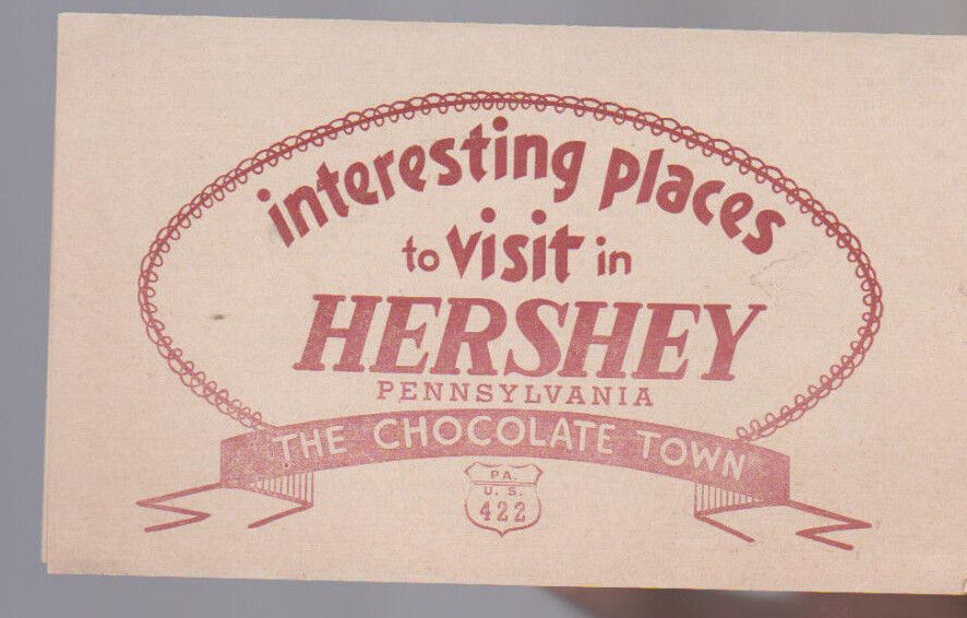 Interesting Places to Visit in Hershey Pennsylvania Brochure Chocolate Town 1952