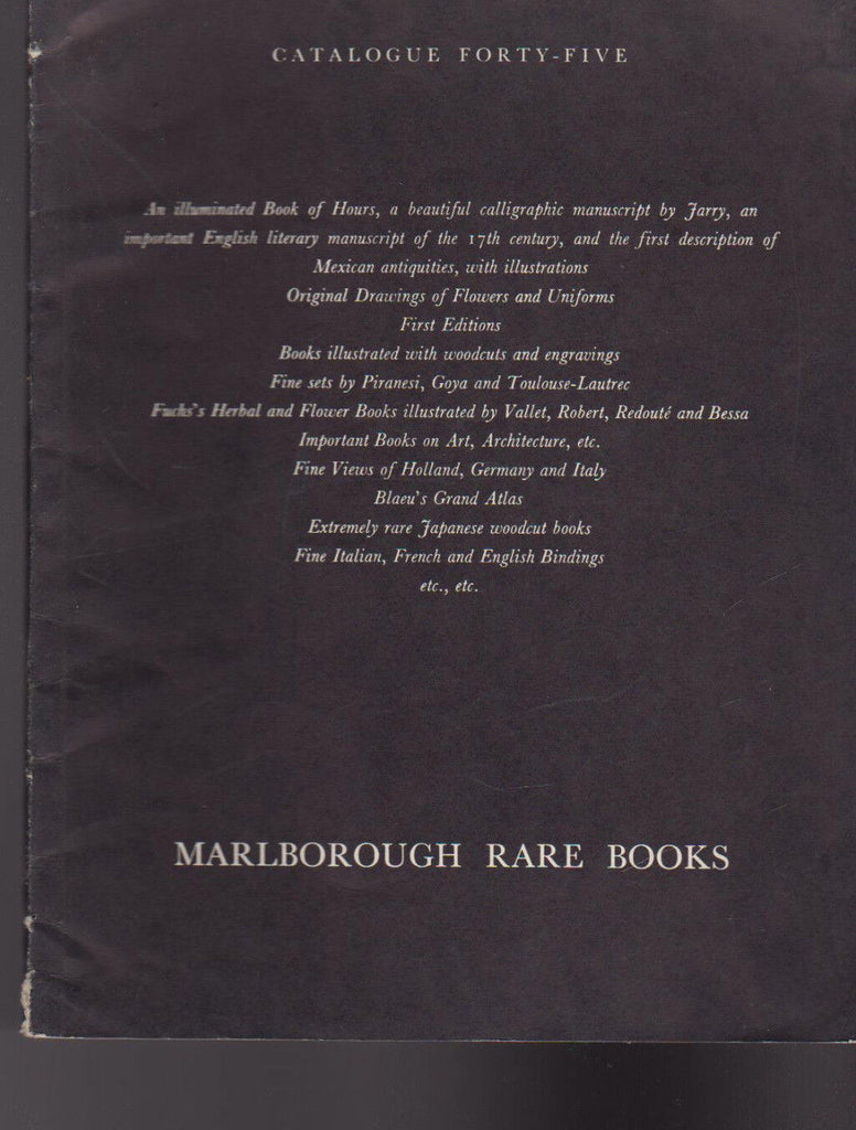Marlborough Rare Books Catalogue 45 First Editions Books