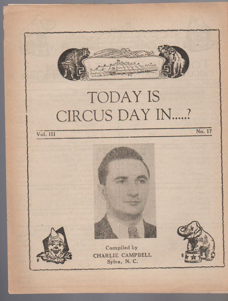 Today is Circus Day in August 8 1943 Great Reference