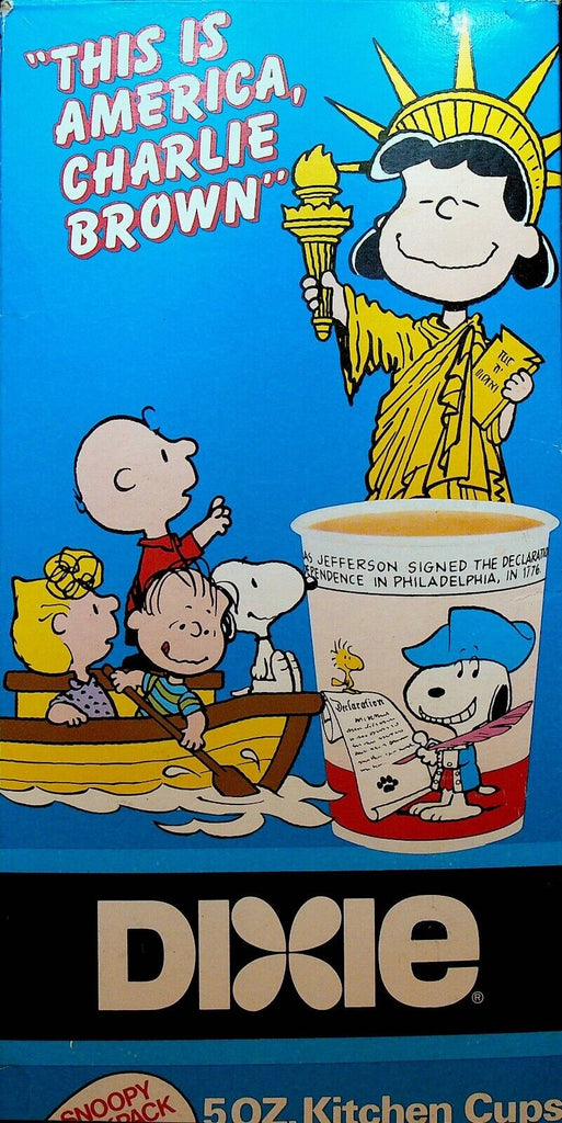 Peanuts Dixie Cups This is America Charlie Brown 1988