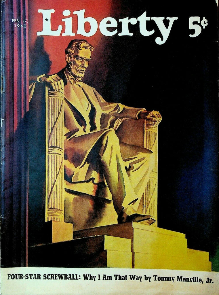 Liberty Magazine February 17 1940 Hockey Fans Lincoln Memorial Hollywood Reds