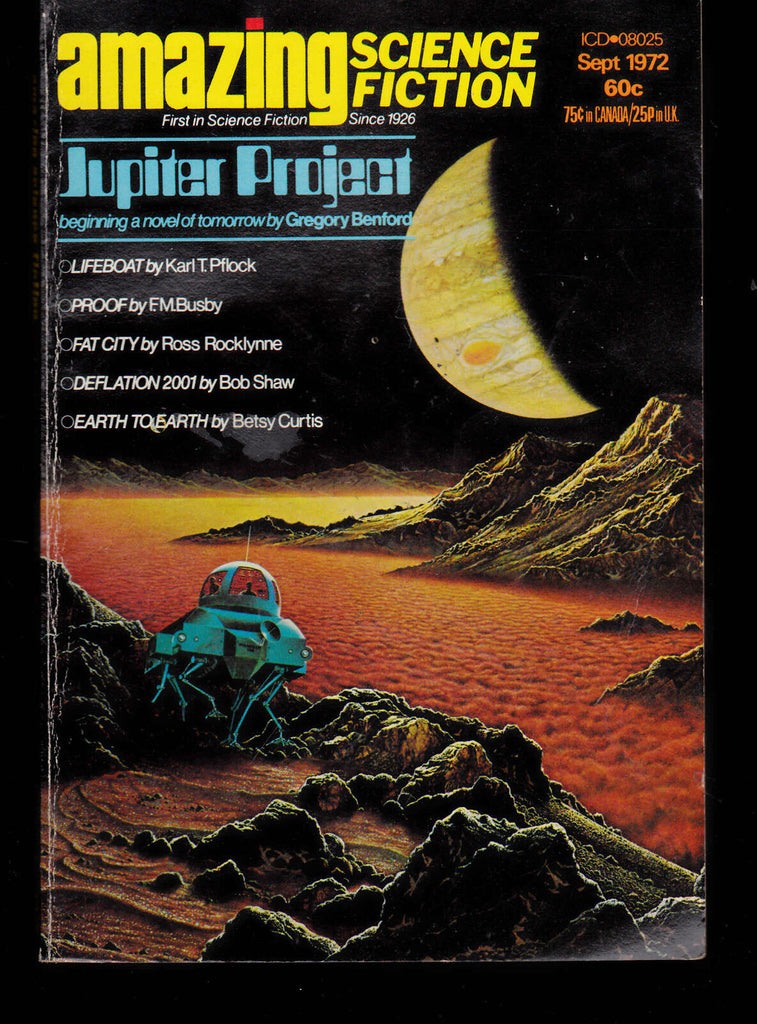 Amazing Science Fiction September 1972 FM Busby Bob Shaw Betsy Curtis