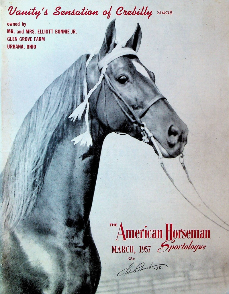 American Horseman Magazine March 1957 Vanity's Sensation of Crebilly Urbana Oh