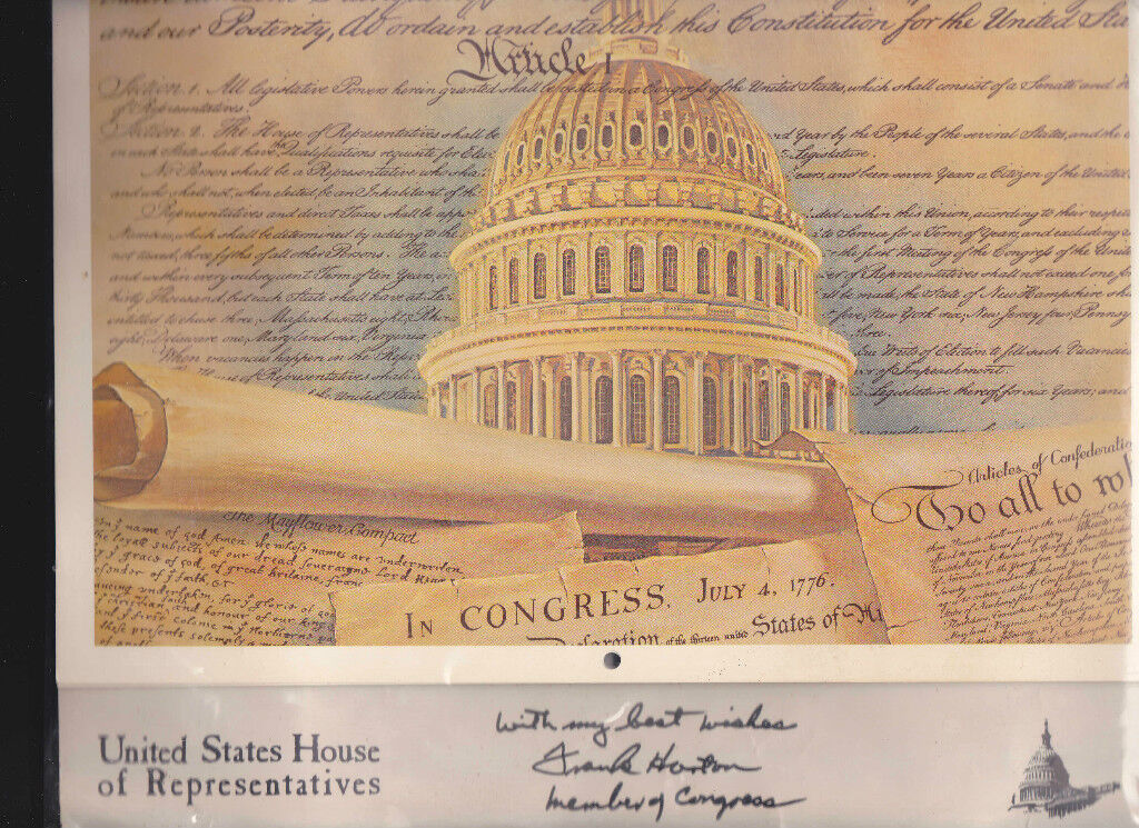 We the People 1979 Calendar Signed by Frank Horton Congress New York State