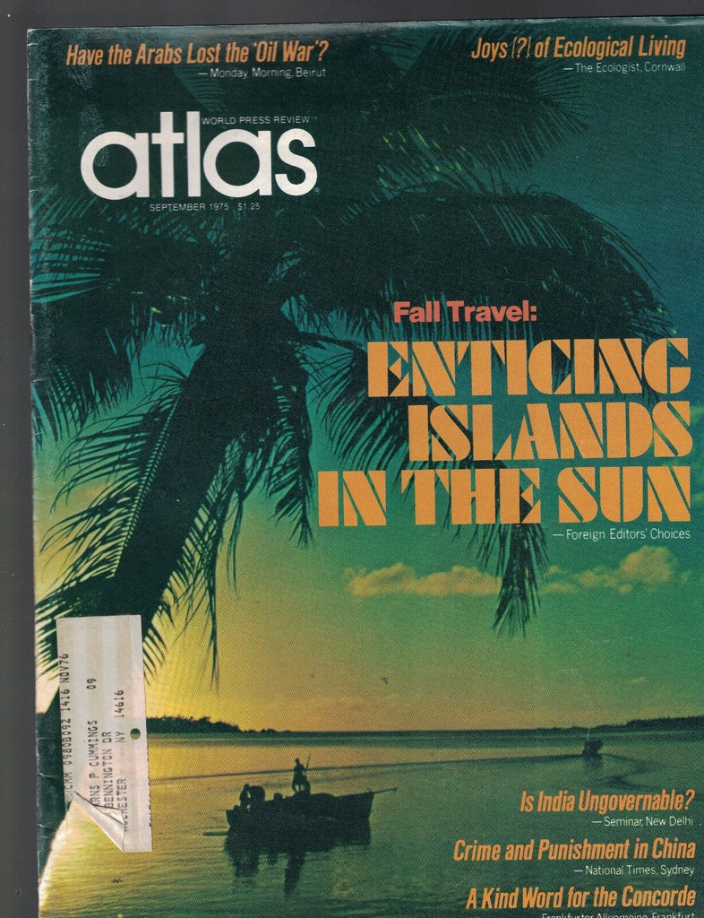 Atlas Magazine September 1975 Crime & Punishment in CHINA India CP Snow