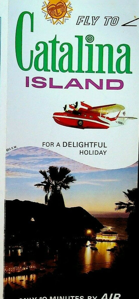 Fly to Catalina Island Travel Brochure California 1970s