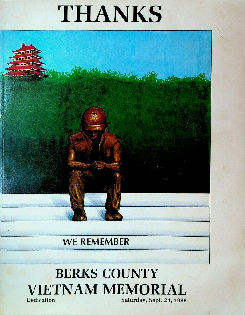 Berks County Vietnam Memorial Dedication Program Pennsylvania Vietnam War 1988