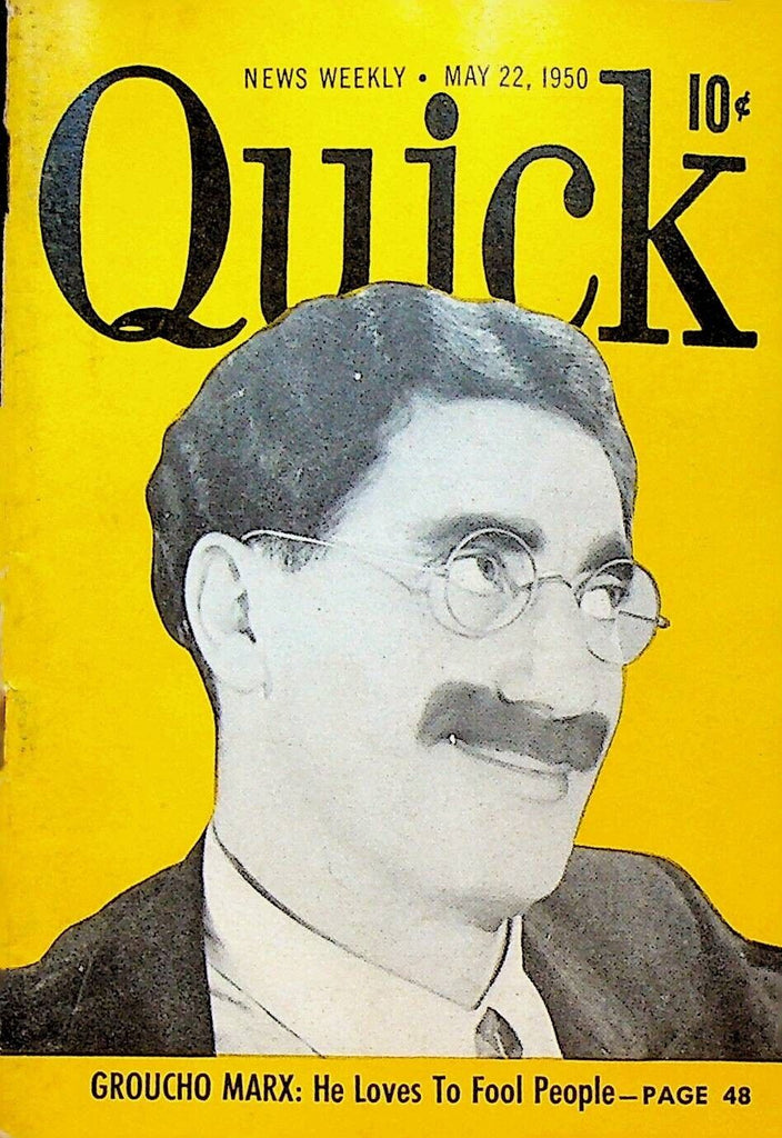 Quick Magazine May 22 1950 Groucho Marx Yogi Berra Ingrid Bergman Marilyn Monroe