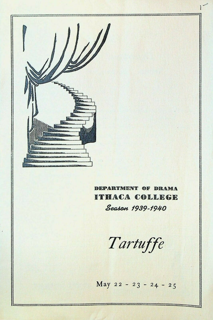 Tartuffe Play Program Ithaca College Drama Department May 1940 NY