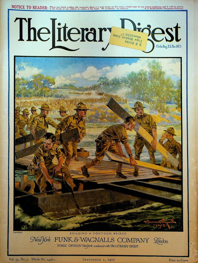 Literary Digest Magazine September 1 1917 WWI Japan