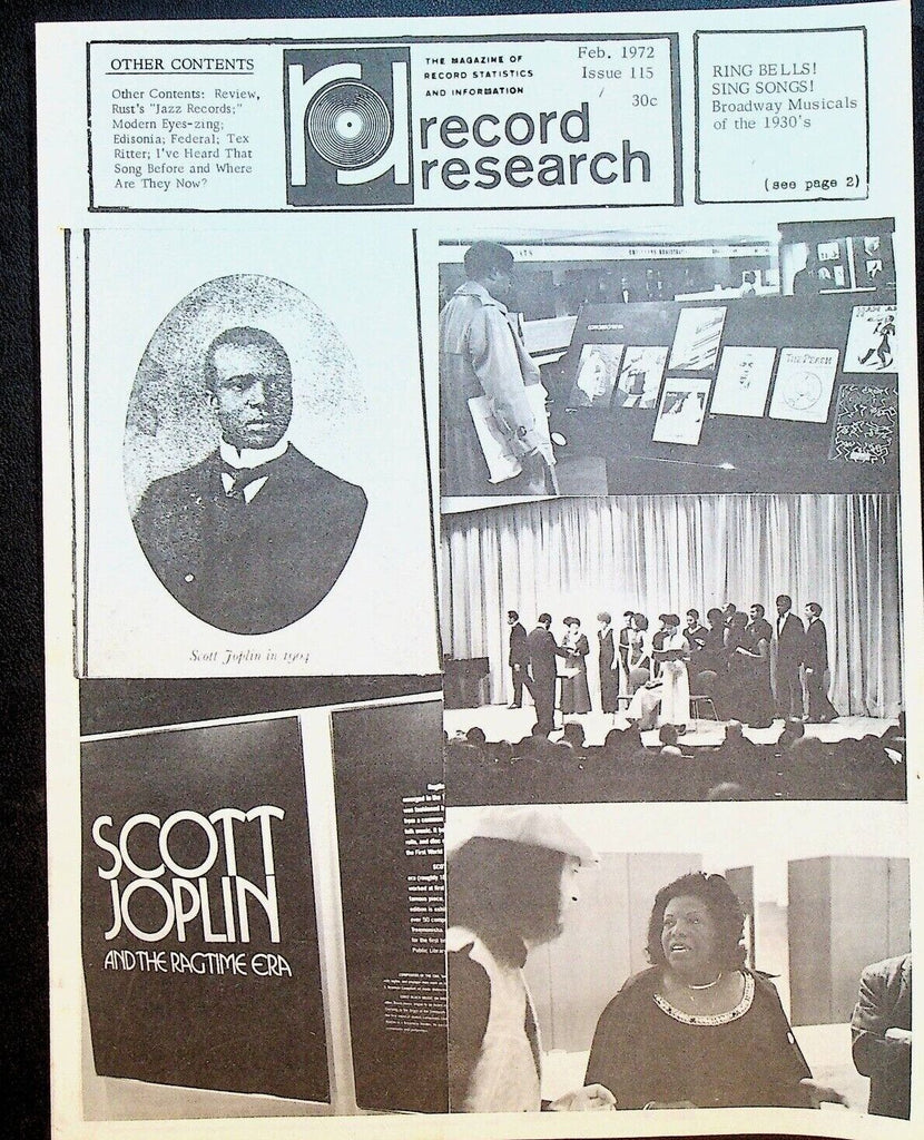 Record Research Magazine #115 February 1972 Scott Joplin