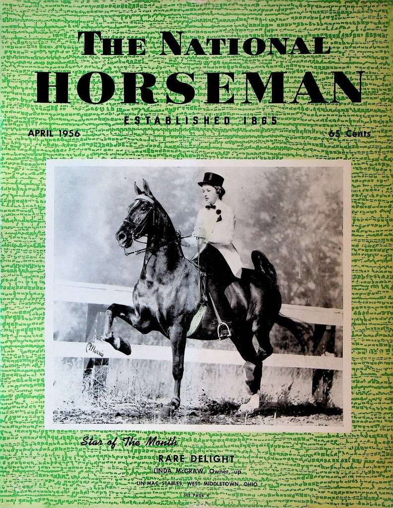 The National Horseman April 1956 Rare Delight Lin-Mac Stables West Middletown Oh