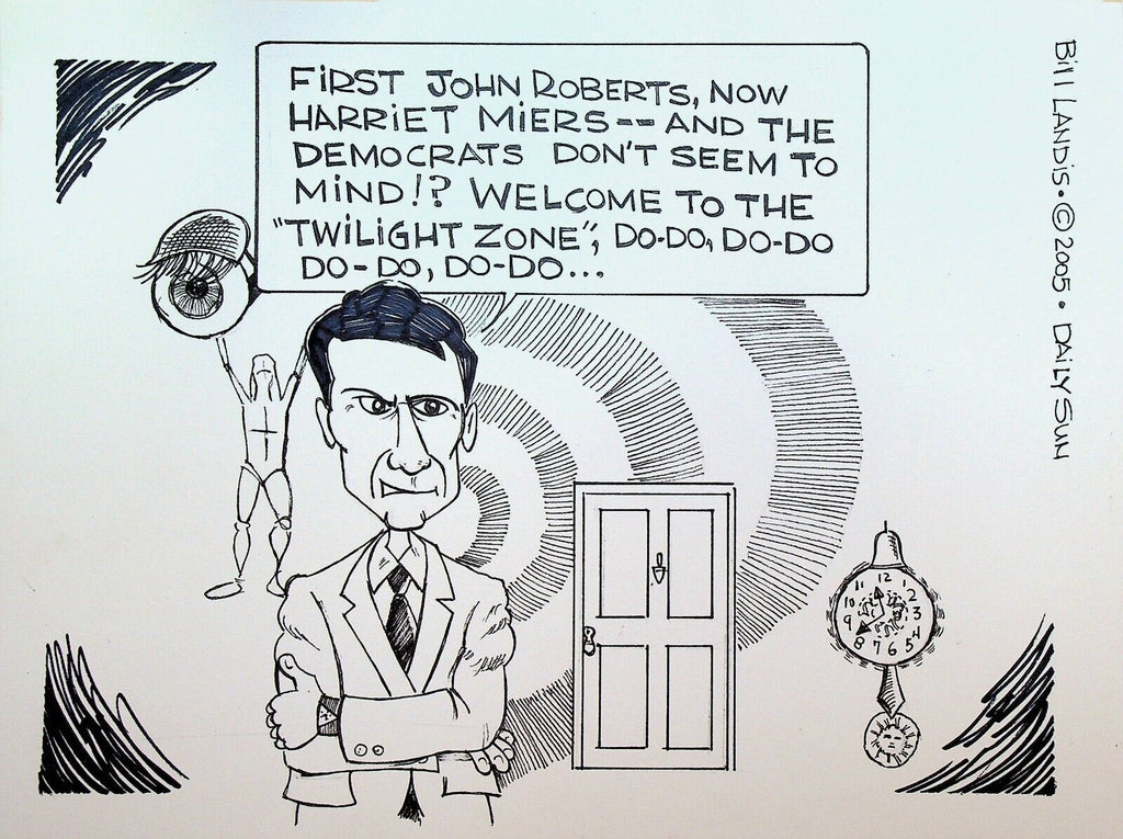 Bill Landis Original Cartoon Art The Villages Daily Sun 2005 Twilight Zone