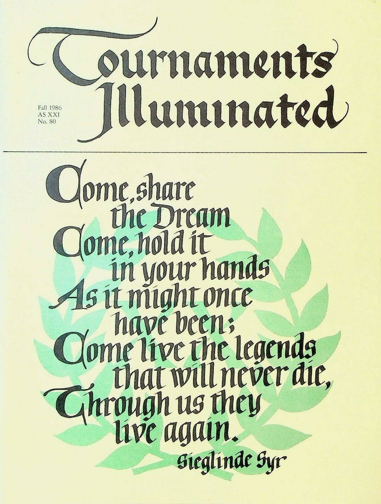 Tournaments Illuminated 80 Fall 1986 Small Art of Limning William Marshal