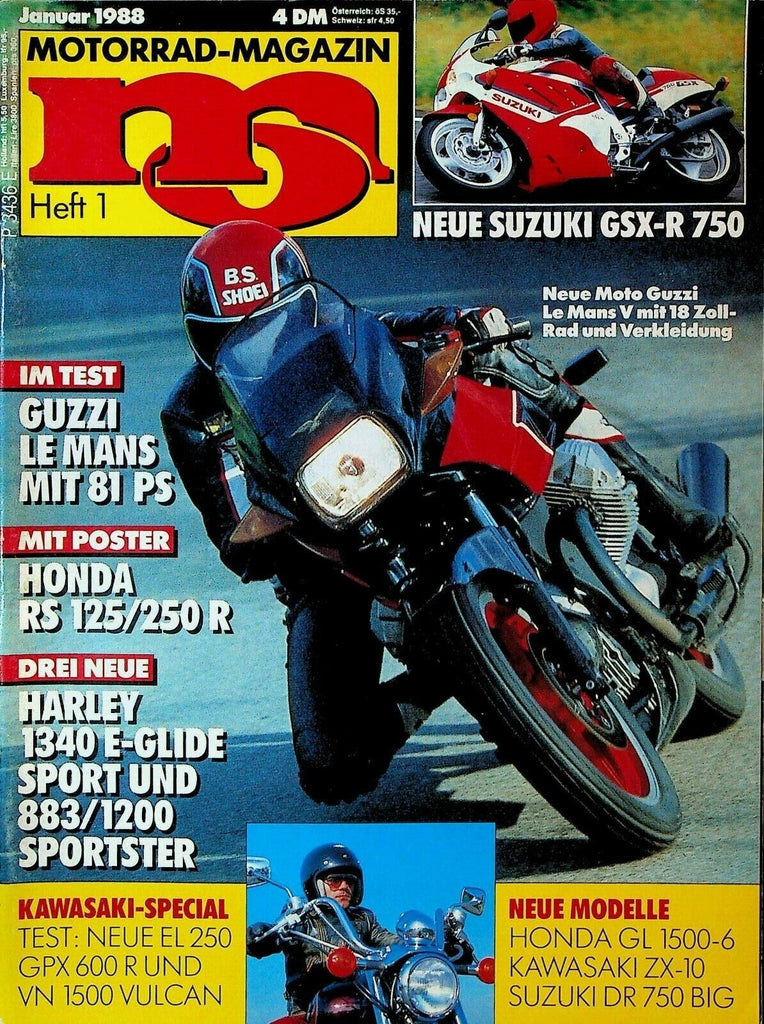 Motorrad MO Magazine January 1988 Motorcycles Harley Davidson Reinhold Roth