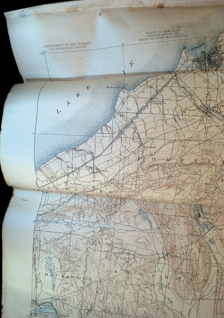 Dunkirk Quadrangle New York State US Geological Survey Map 1924