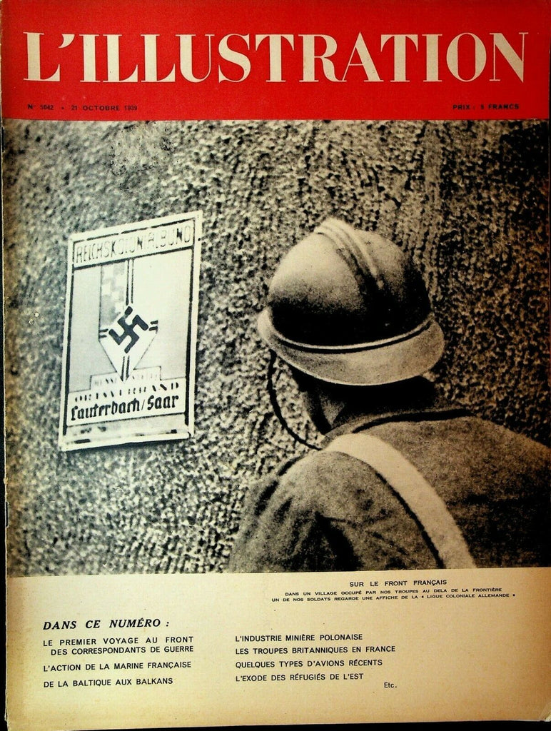L'Illustration Magazine October 21 1939 World War II Balkans Military Aircraft