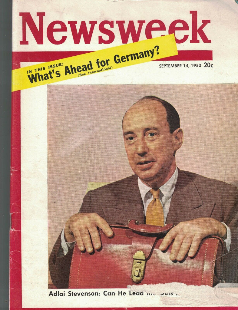Newsweek Magazine September 14 1953 Adlai Stevenson