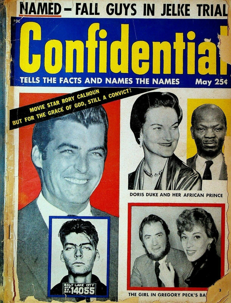 Confidential Magazine May 1955 Rory Calhoun Gregory Peck Corinne Calvet