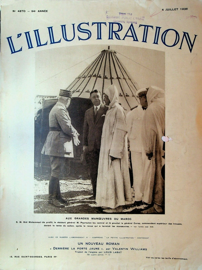 L'Illustration Magazine July 4 1936 Morocco Grand Prix Race Texas Centennial