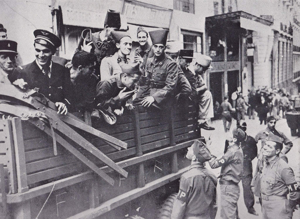 French Zouaves Arrive at US HQ in Oran  WWII Dispatch Photo News Service