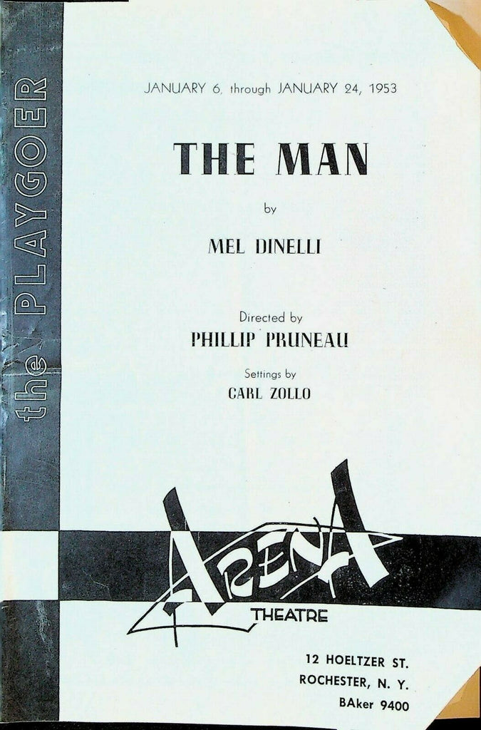 The Man Playgoer Mel Dinelli January 1953 Rochester NY Arena Theatre