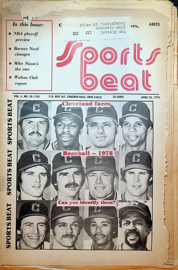 Sports Beat Magazine April 20 1978 Cleveland Indians Barons Mike Nixon