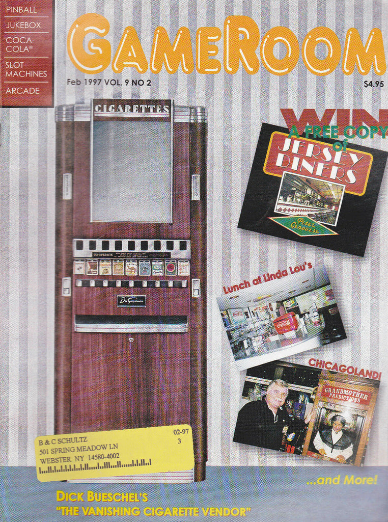 GameRoom Magazine Cigarette Vendor Coca-Cola Pinball Arcade  February 1997