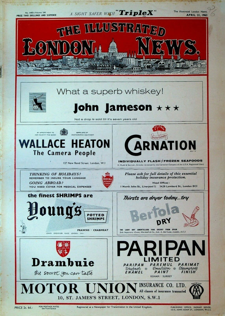 Illustrated London News April 21 1962 Prince Charles Lahore Pakistan The Oscars