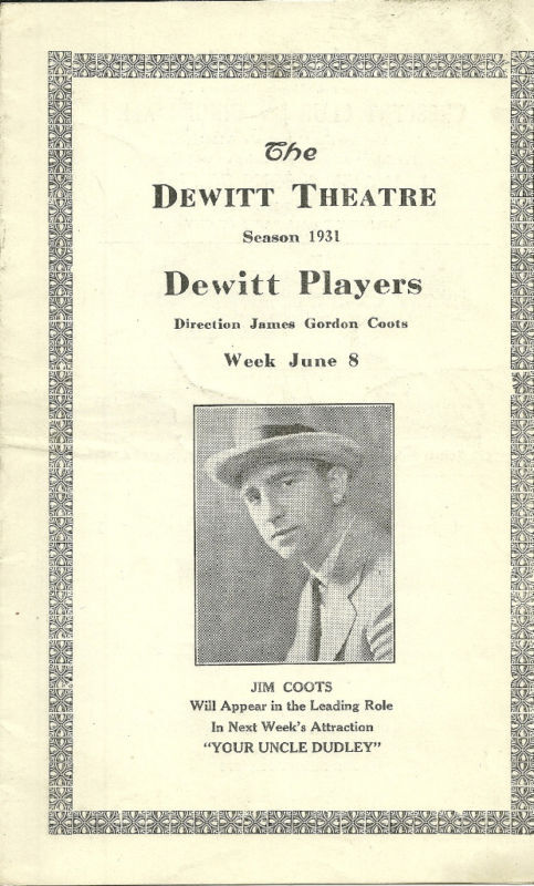That's Gratitude Dewitt Theatre Program NY June 8 1931 Jim Coots