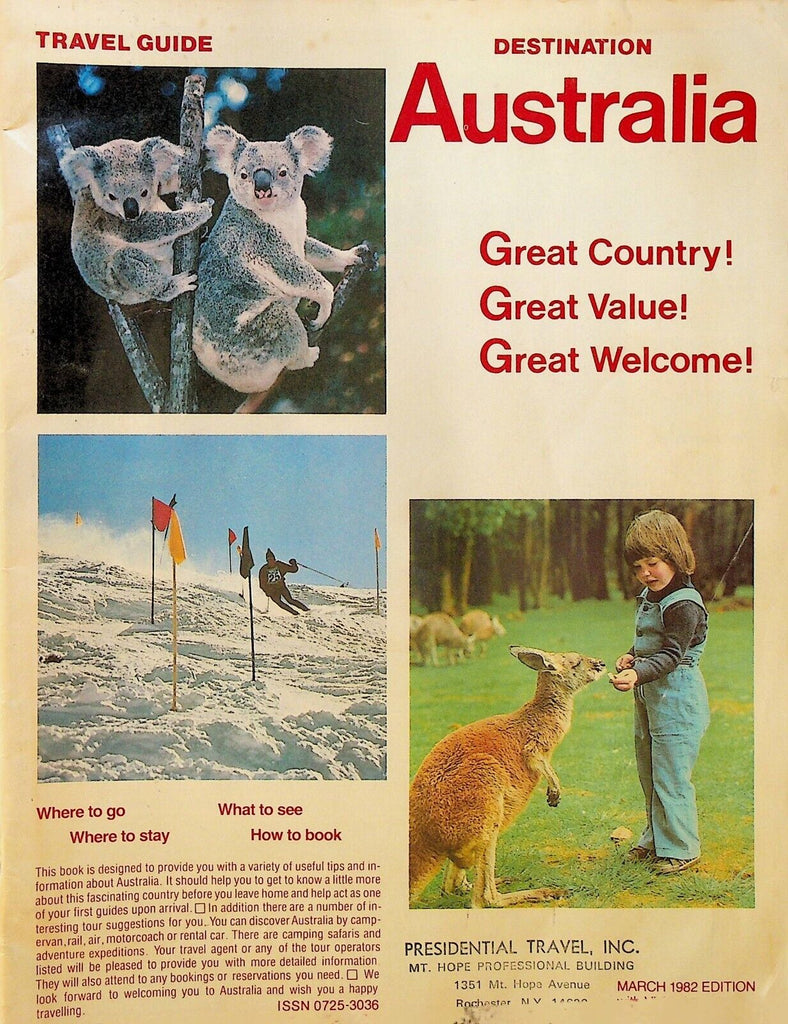 Destination Australia Travel Guide Booklet March 1982