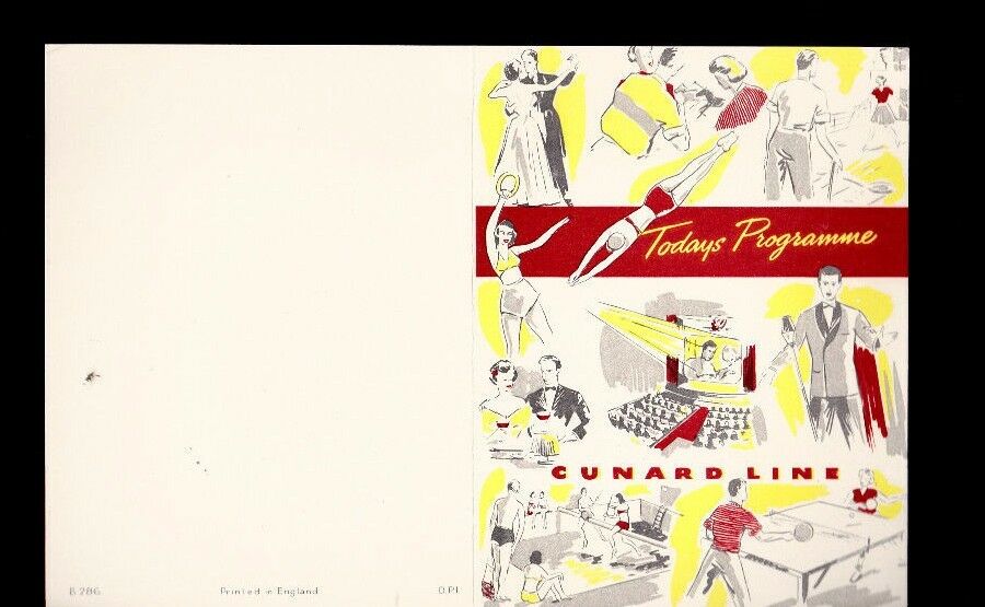 RMS Media Programme of Events Cunard White Star April 12 1951