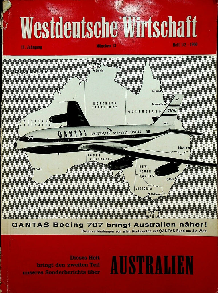 Westdeutsche Wirtschaft January 1960 Australia Issue Congo Qantas Boeing 707