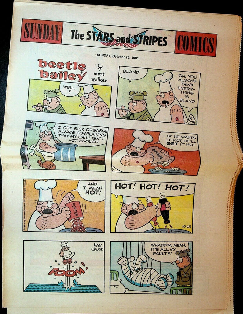 Stars & Stripes Sunday Comics Section October 25 1981 Amazing Spider-Man