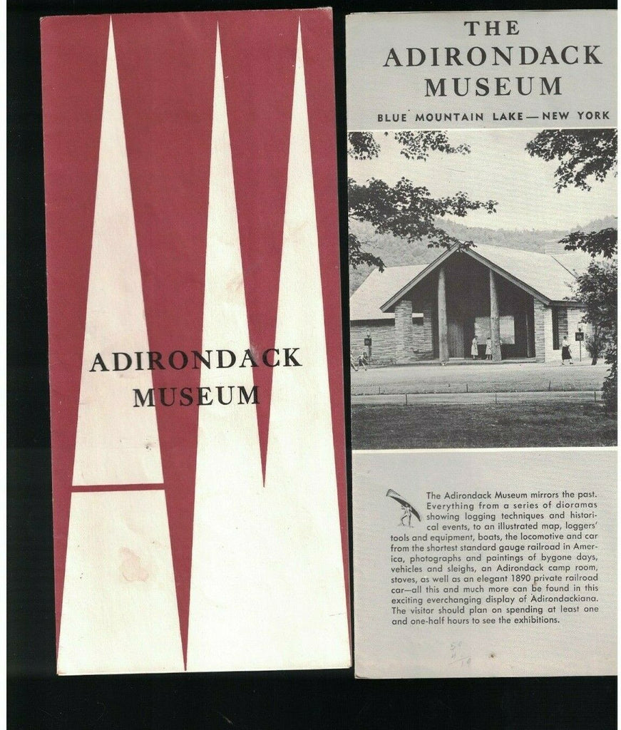 Adirondack Museum Blue Mountain Lake New York Brochure Lot of 2 1960s