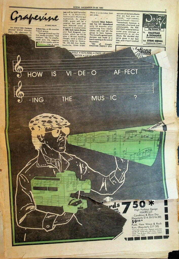 Cleveland Scene Magazine December 22 1983 Saga Don Felder Cyndi Lauper