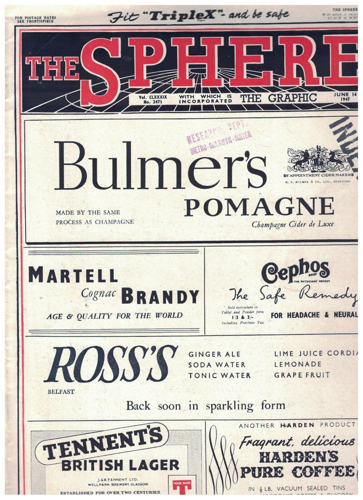 Sphere Magazine June 14 1947 Epsom Downs Horse Racing Cricket