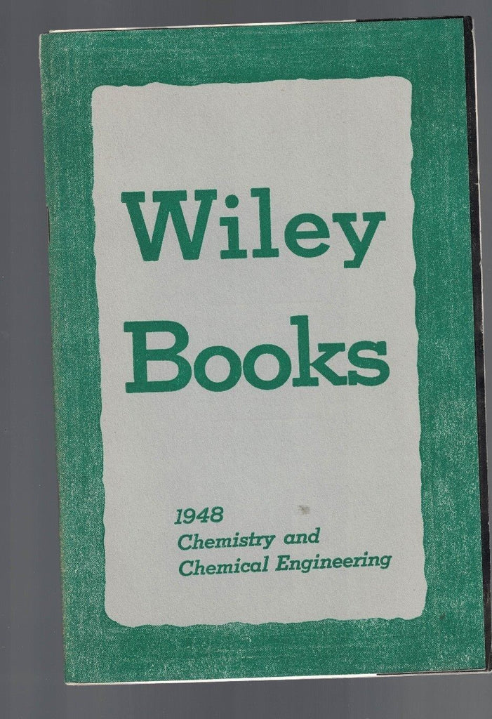 WILEY BOOKS Chemical Engineering Book Catalog 1948