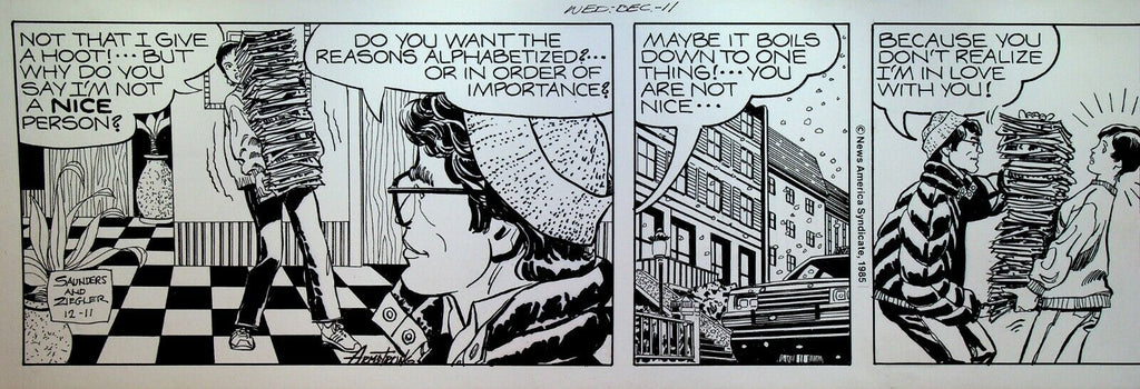 Mary Worth Original Comic Strip Art Allen Saunders Bill Ziegler December 11 1985